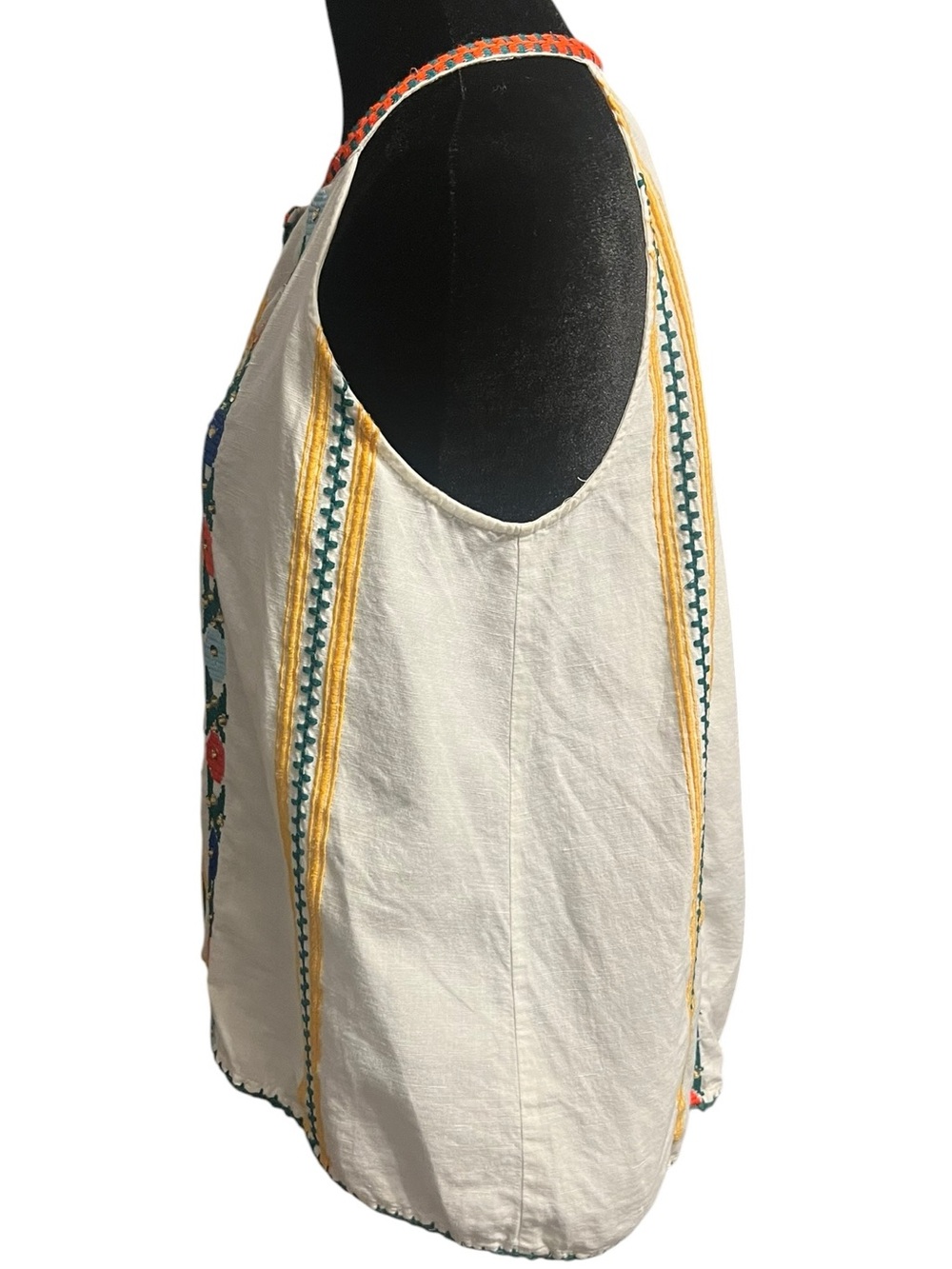 Anthropologie Love Sam Jillian Embroidered cotton linen Top S - Picture 6 of 9